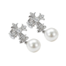 Cross Motif Akoya Glow | Earrings