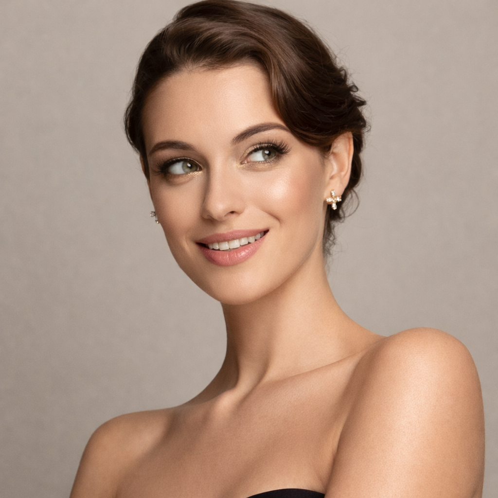 Diamond Cross Stud Earrings