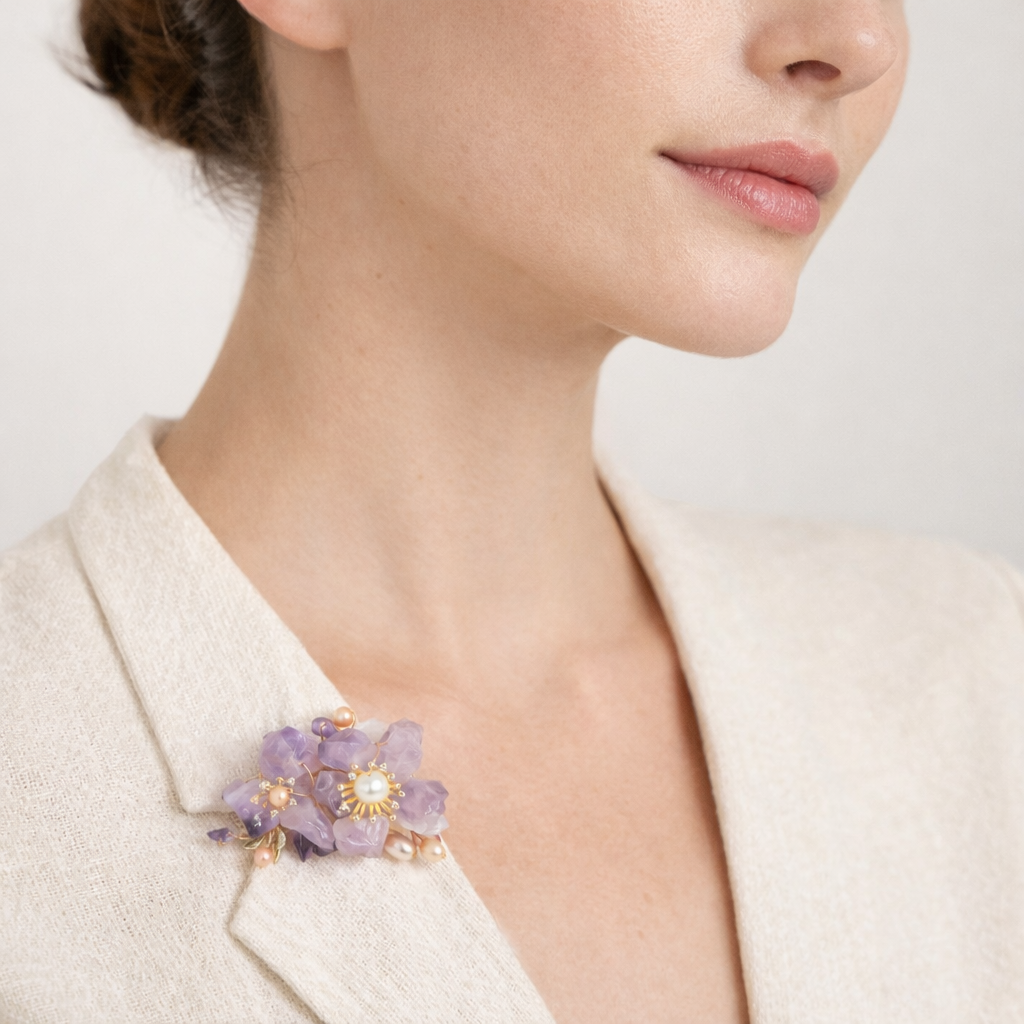 Amethyst Bloom Brooch
