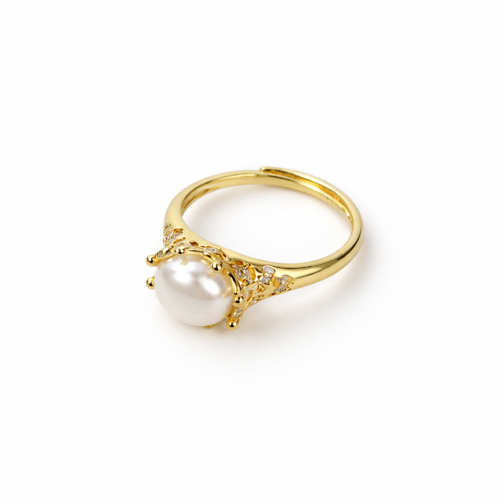Classic Pearl Solitaire Ring 1