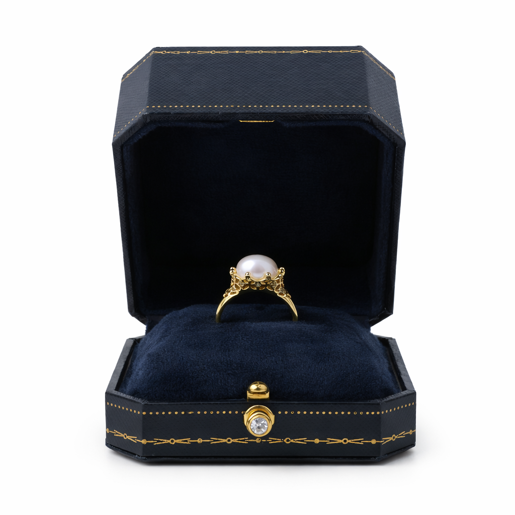 Classic Pearl Solitaire Ring 2