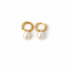 Diamond Hoop Pearl Drop