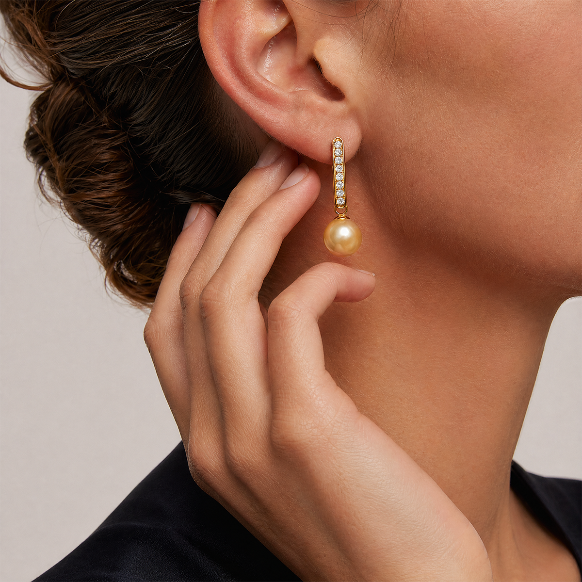 Golden Akoya Drop Earrings 2