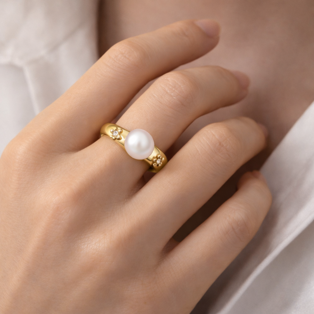 Golden Bloom Akoya Ring 2
