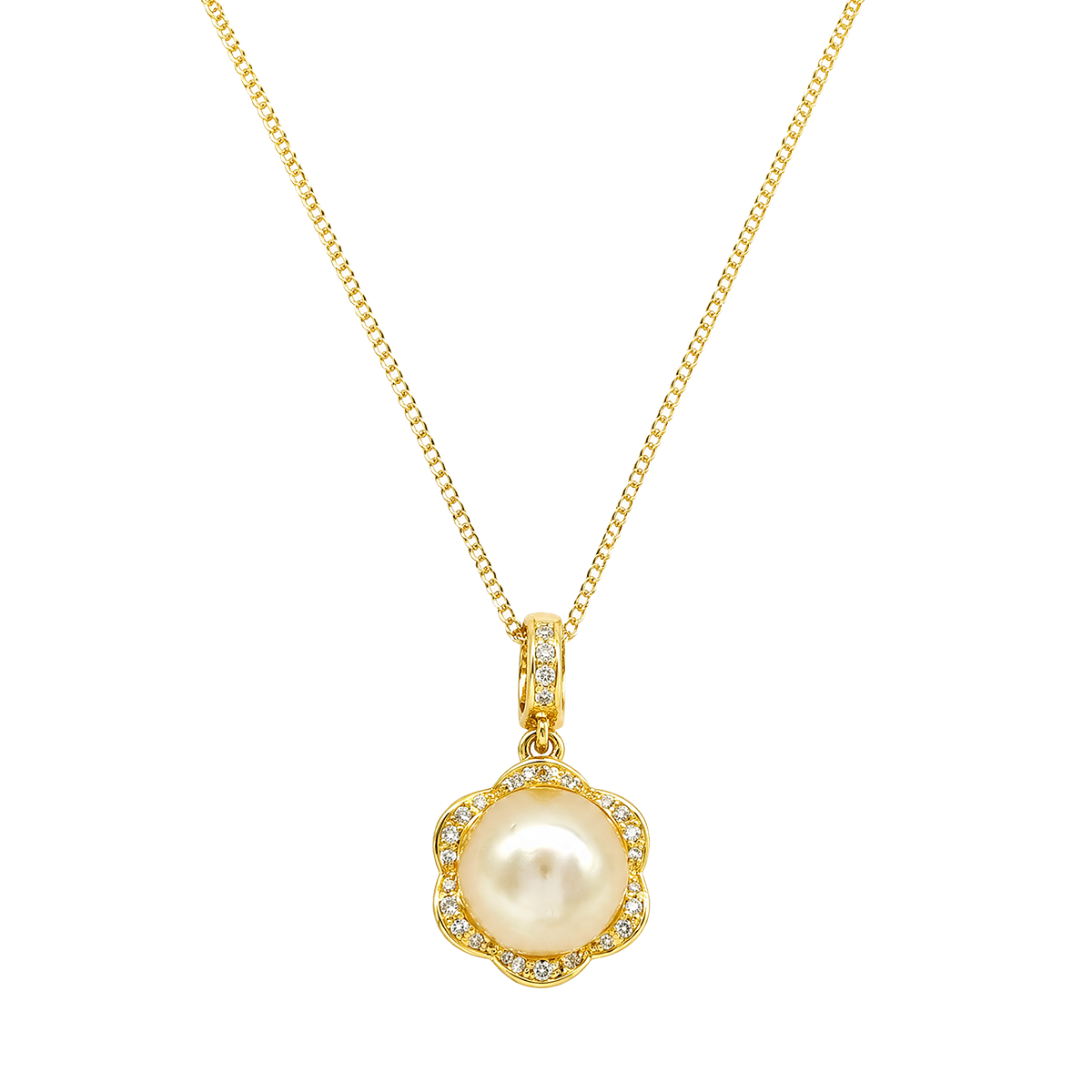 Sunlit Bloom Golden Pearl Necklace 1