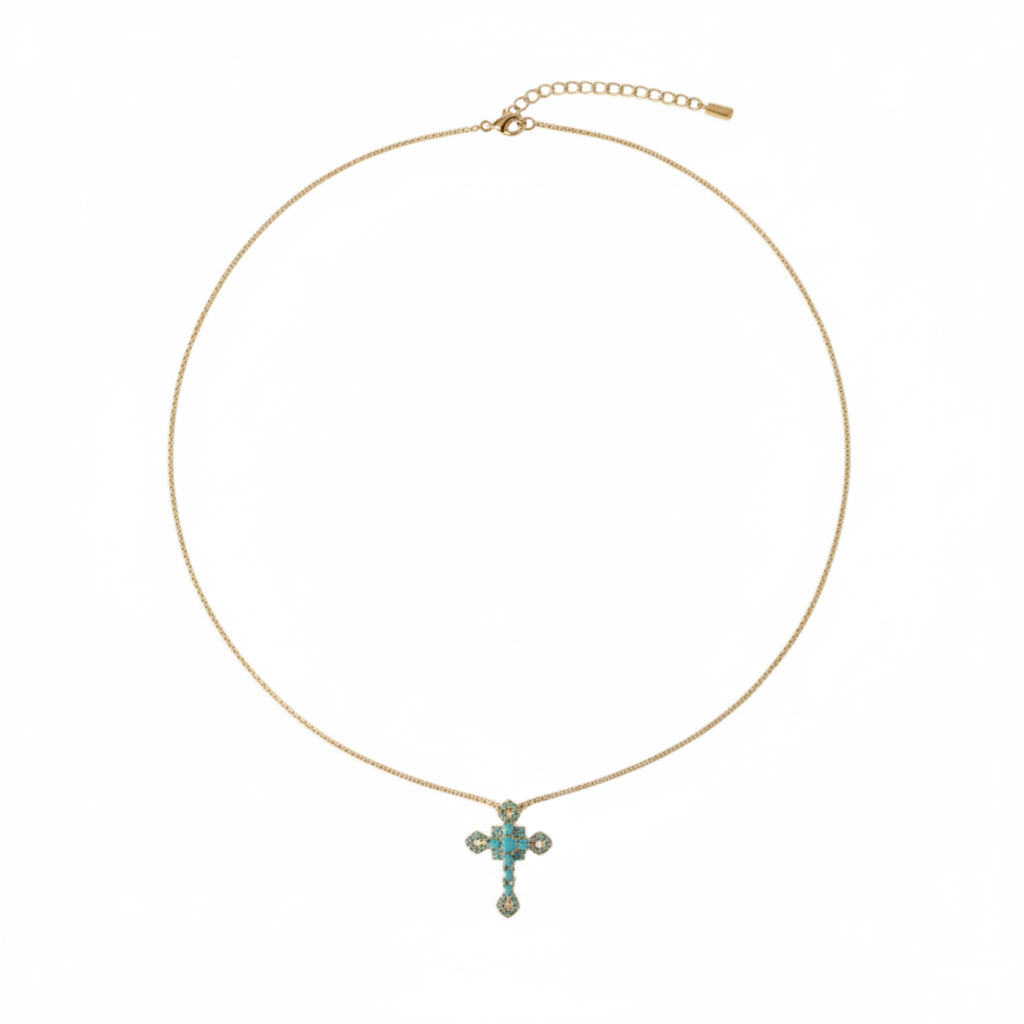 Turquoise Cross Necklace 1