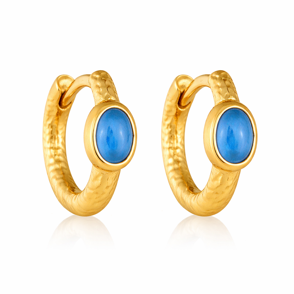 Sapphire Accent Hoop