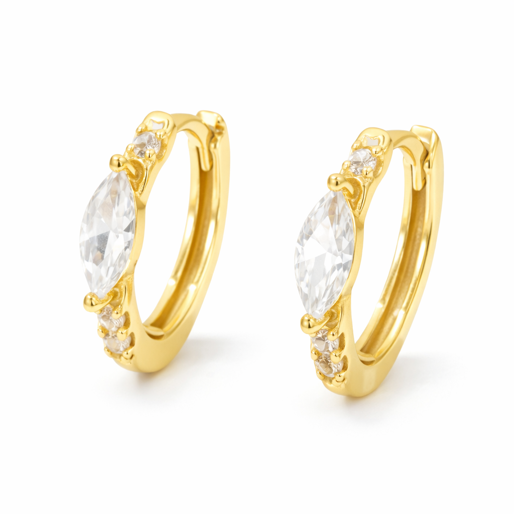 Marquise Diamond Huggie