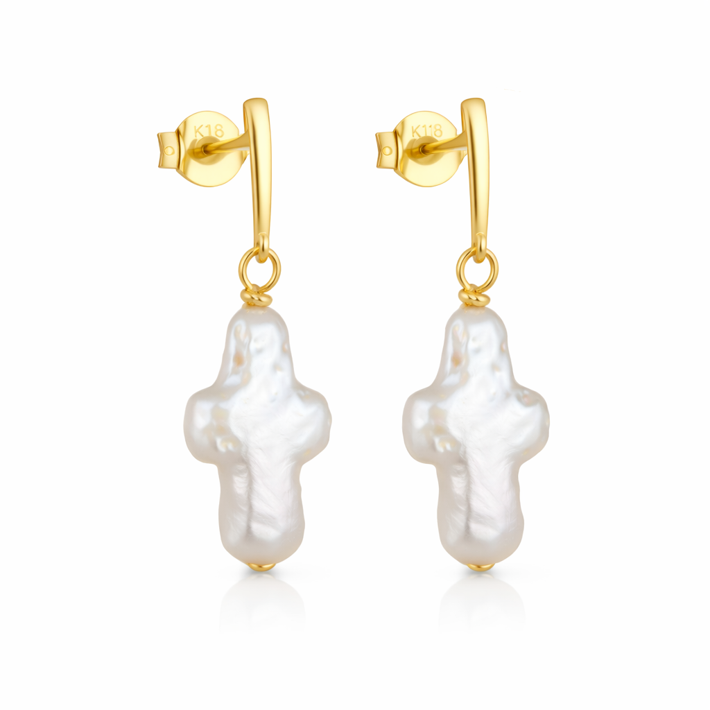 Cross Pearl Drop